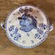 Soup tureen and its presentation dish with blue Moustiers decor