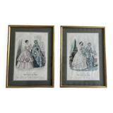 Old frames with illustrated pages Modes de Paris