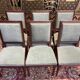 Set of 6 Louis XVI style chairs in green velvet
