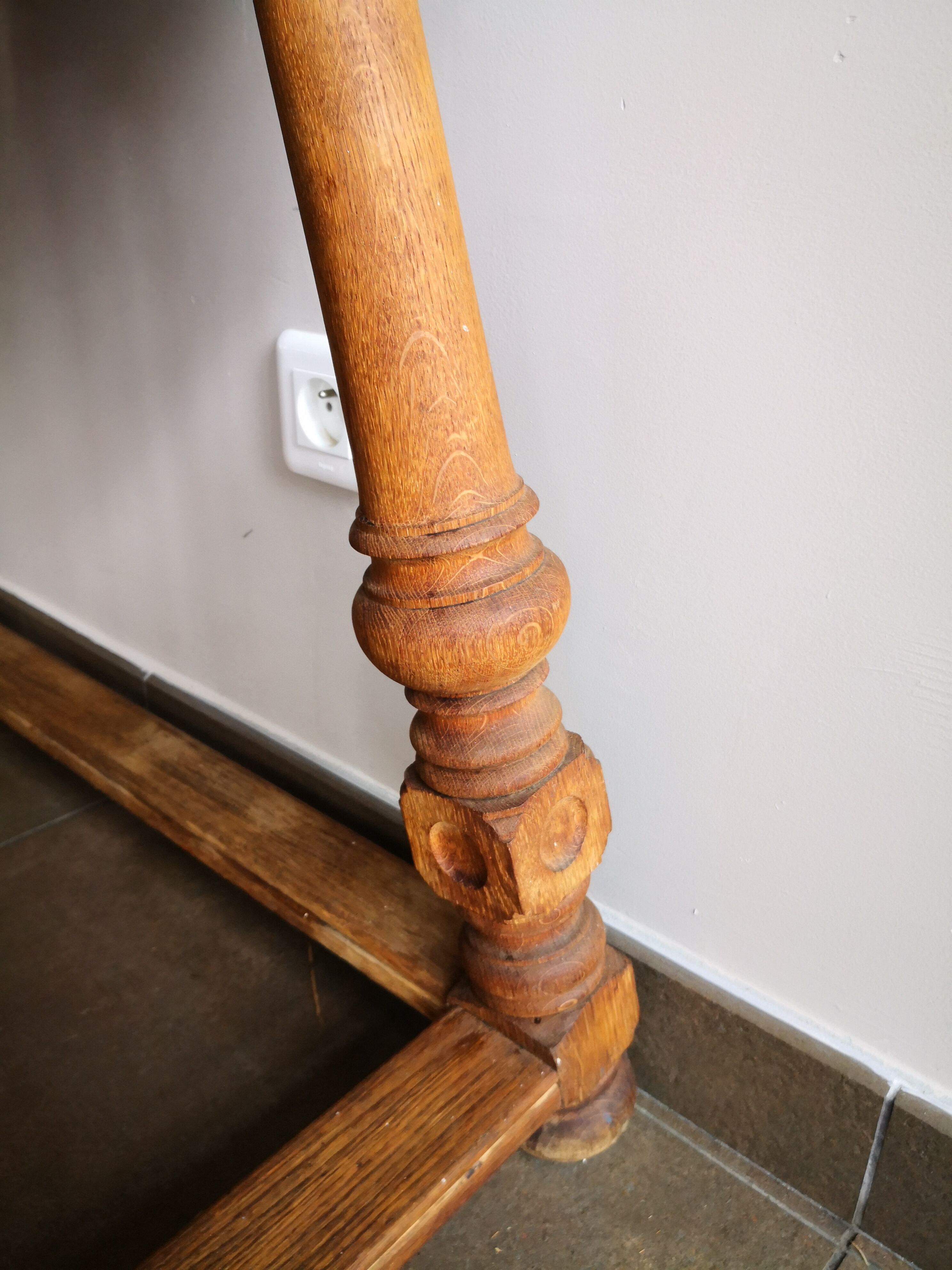 Old country desk feet turned