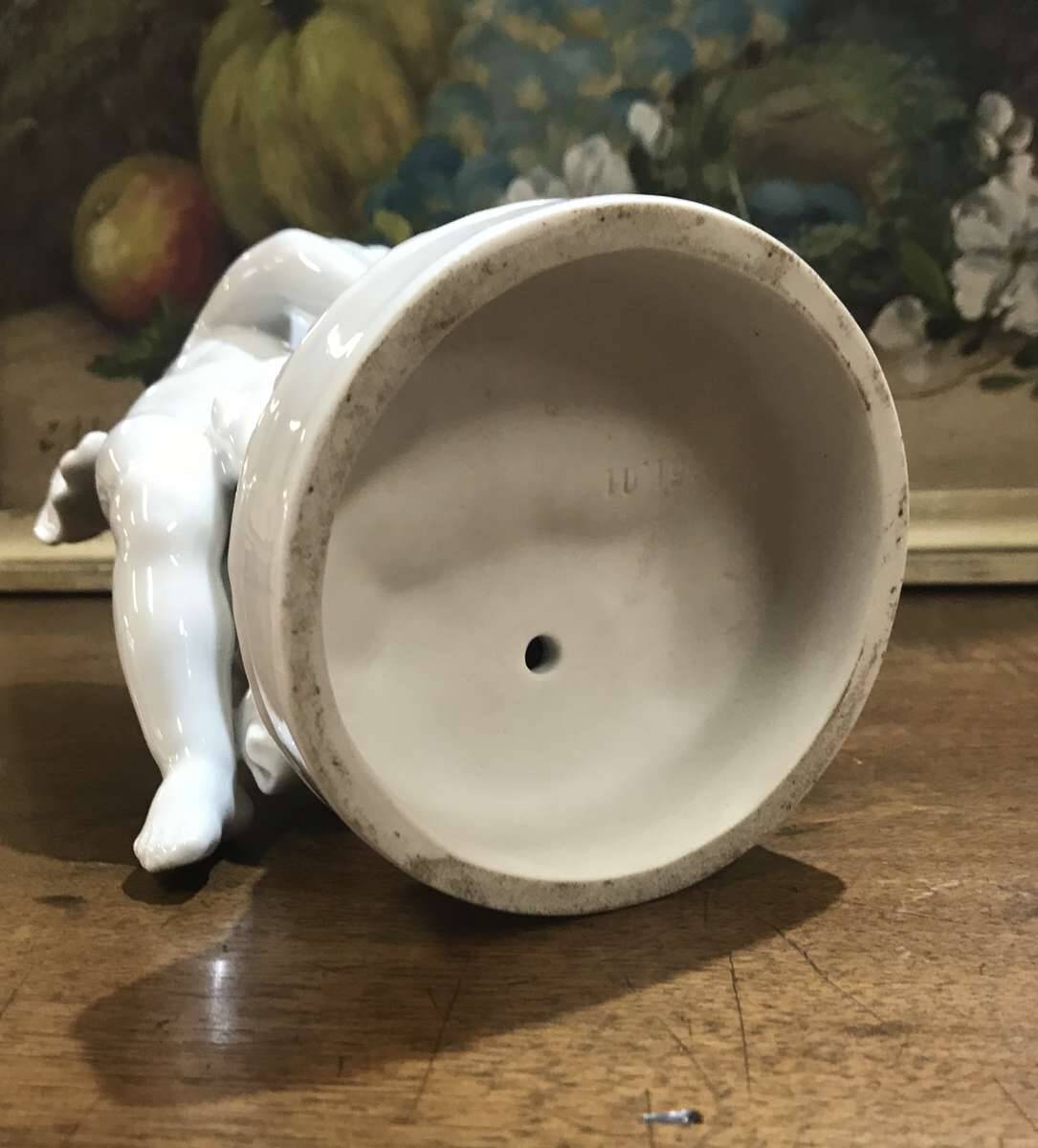 White porcelain cherub, work from the 1950s