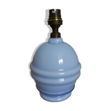 Lampe verre soufflé opaline bleu ciel