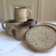 Service de tasses à café vintage en grès