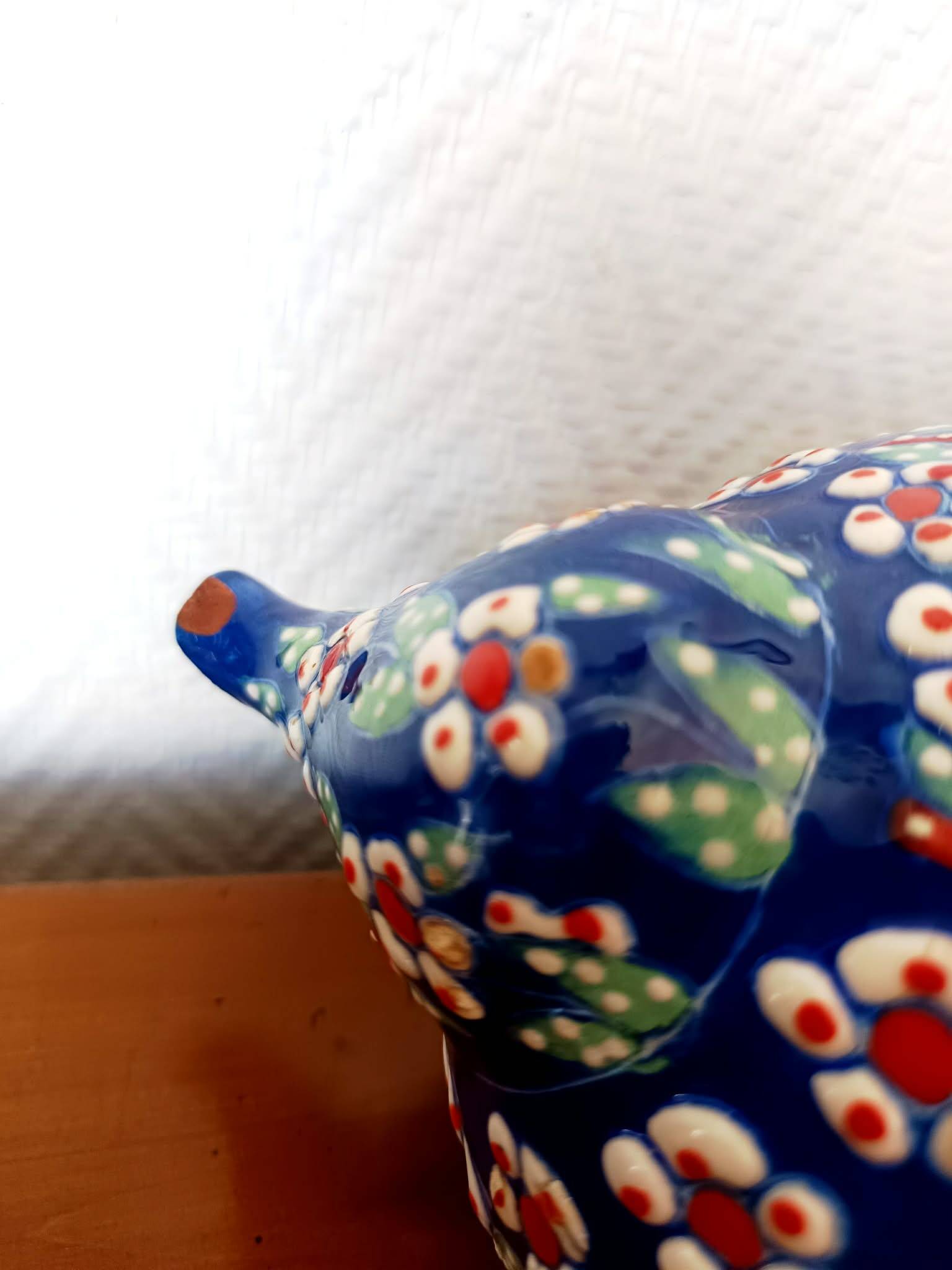 Vintage enamel ceramic teapot