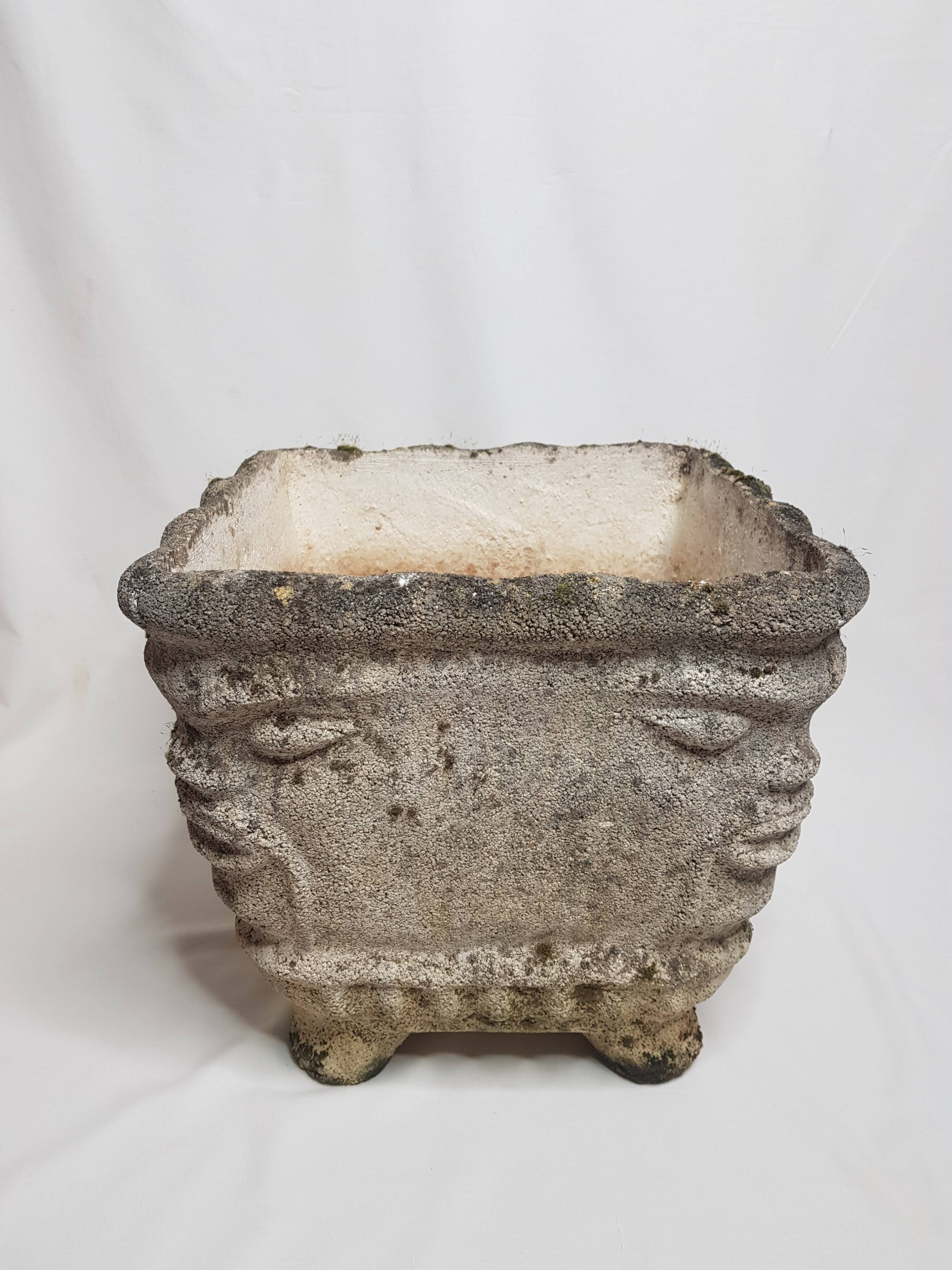 Large vintage anthropomorphic garden "Ustica" in reconstructed stone (40 cm)