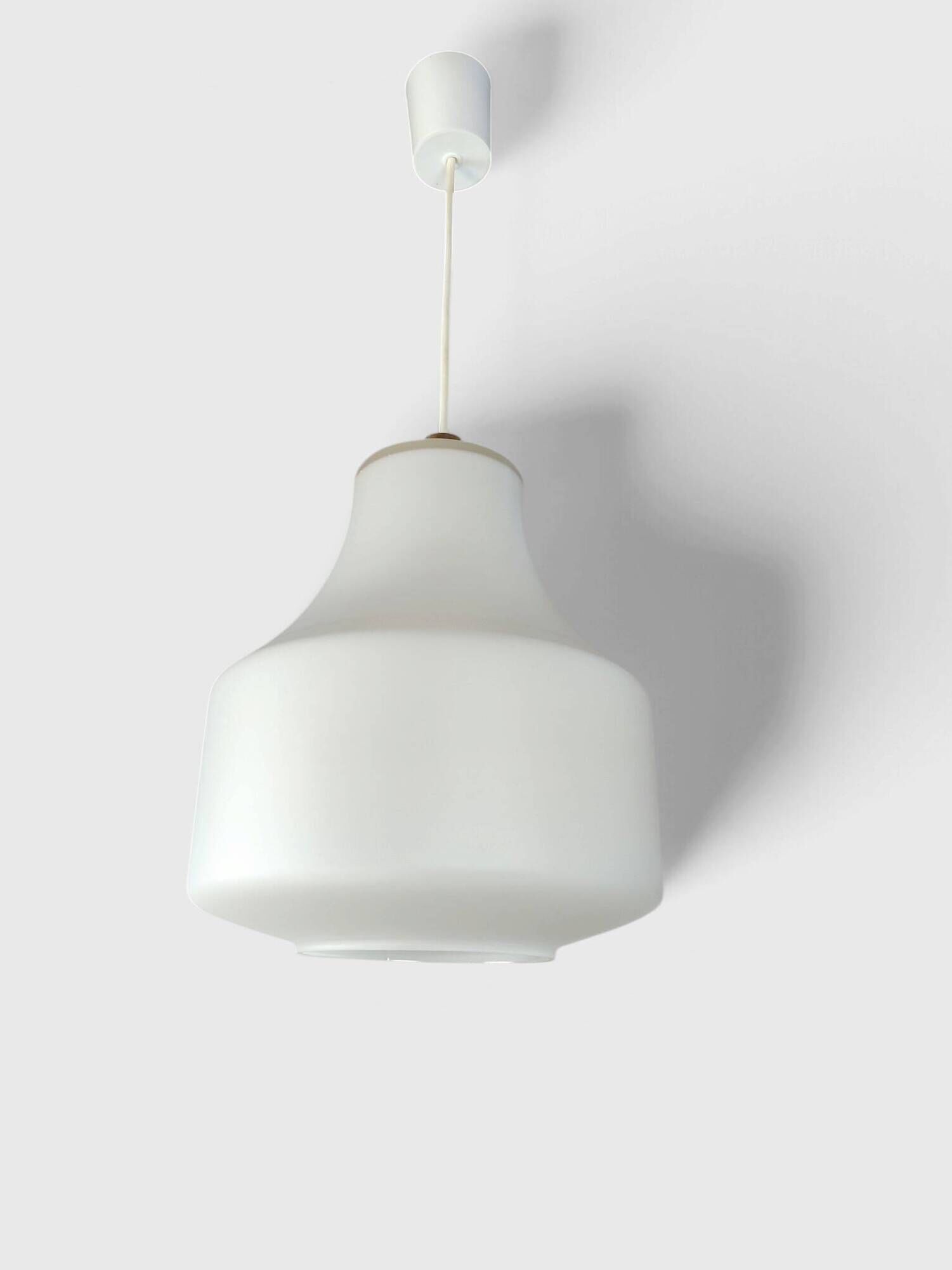 Vintage white opaline glass pendant – 1960s