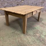Low farm table in raw oak