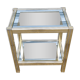 Table d'appoint en métal dorée et chrome