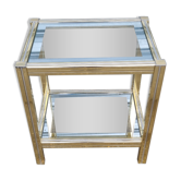 Table d'appoint en métal dorée et chrome