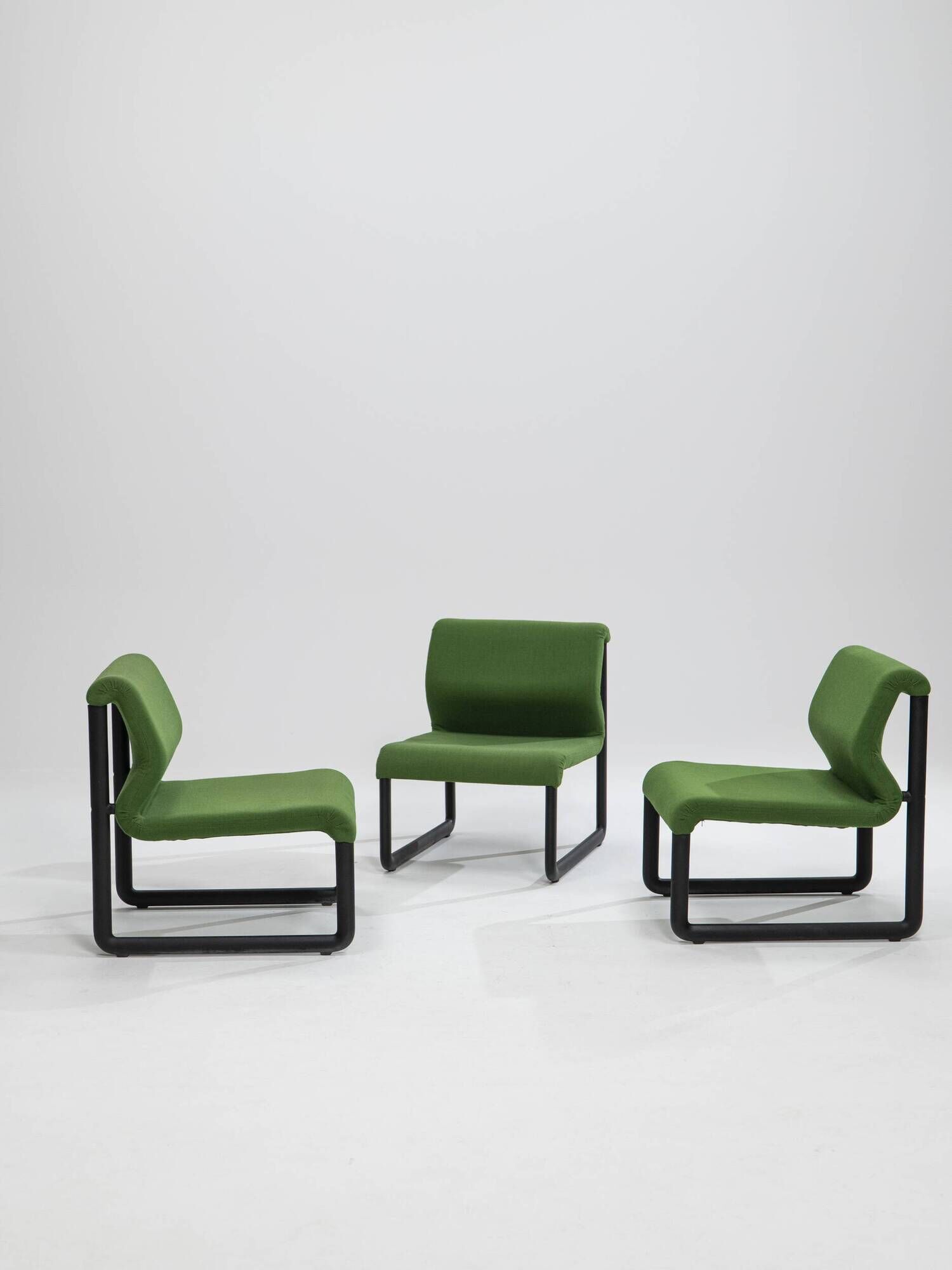 Set of 3 Italian Lounge Chairs by Tecno, Italy, 1980s