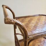 Rattan serving trolley