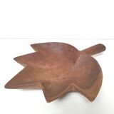 Solid wood basket tray leaf shape