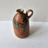 Ceramic handle soliflore vase with an unidentified signature