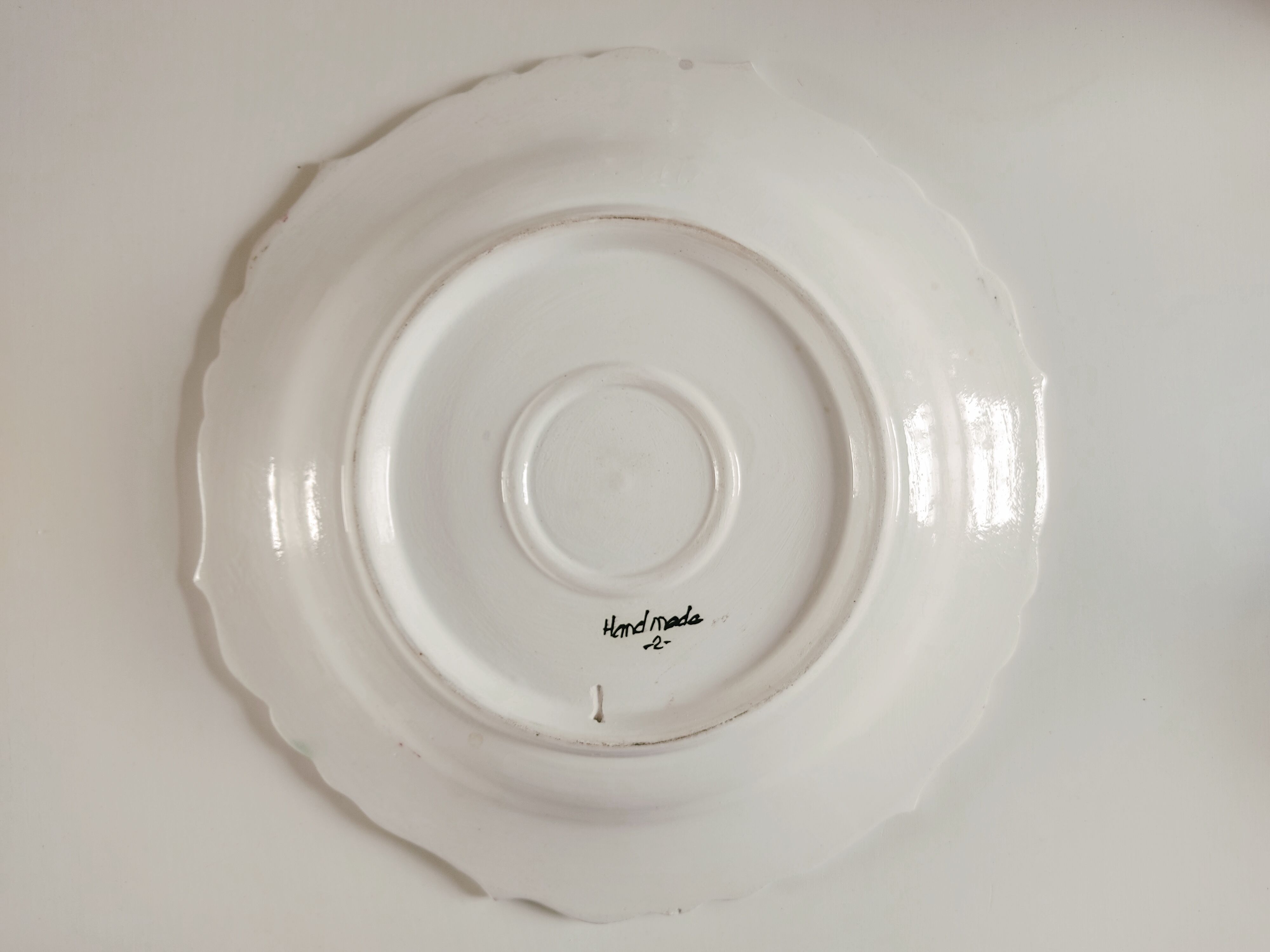 Empty pocket decorated with red and blue flowers