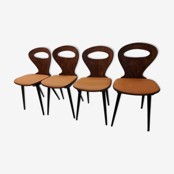 Suite de 4 chaises de Bistrot Baumann  modèle Fourmi vintage années 1970