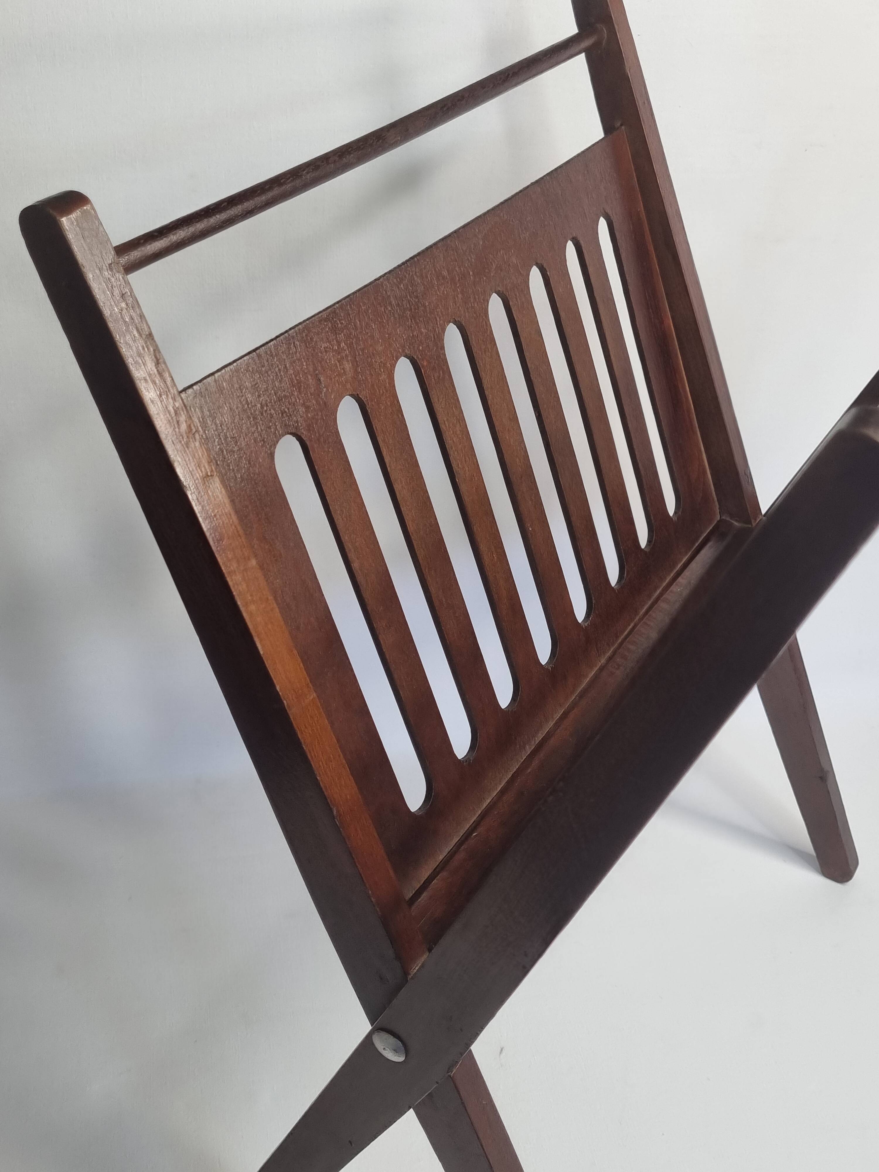 Folding teak magazine holder by Cees Braakman
