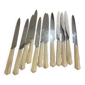 Stainless steel and mother-of-pearl knife