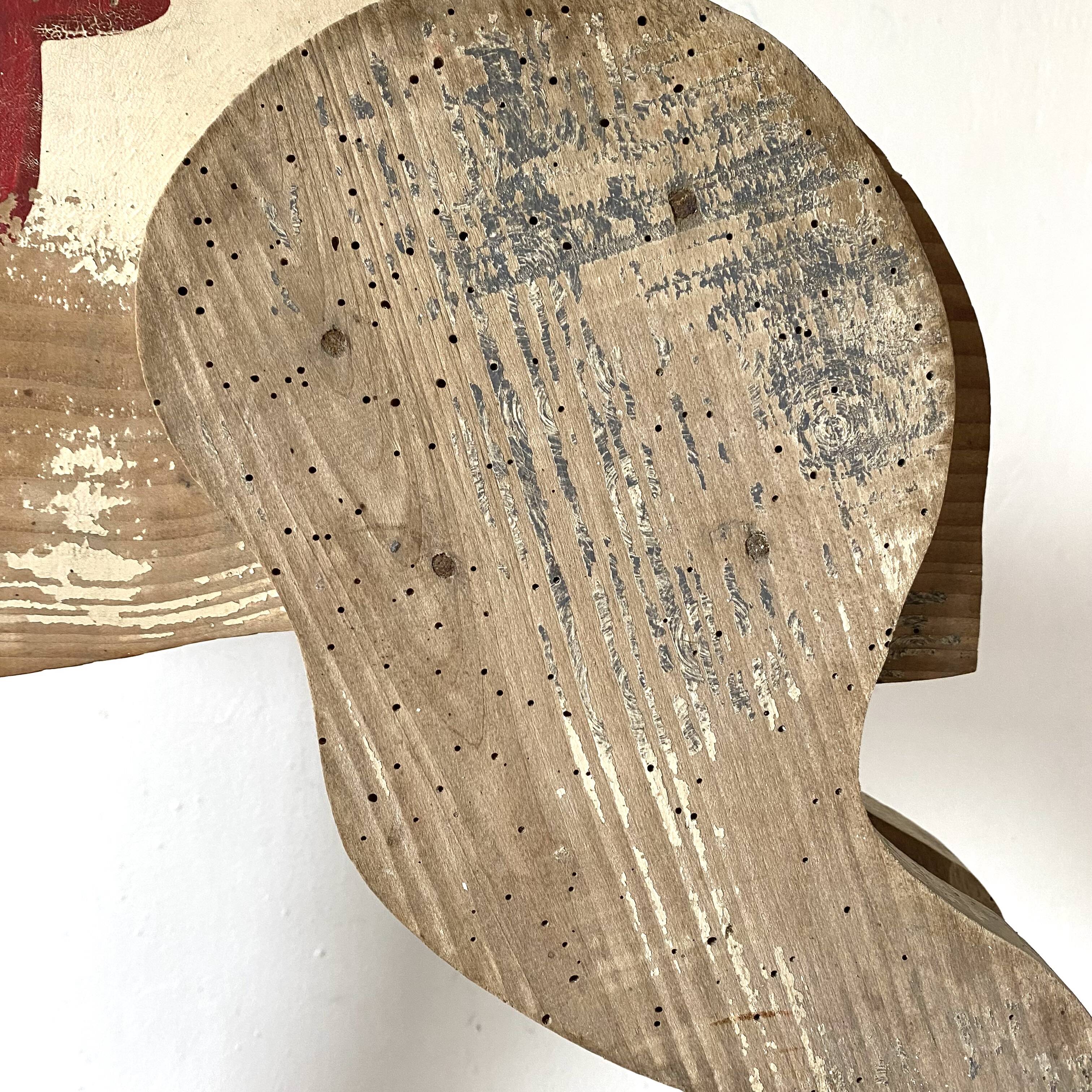 Wooden horse wall shelf, old toy