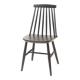 Vintage matt black slatted chair from the 60s