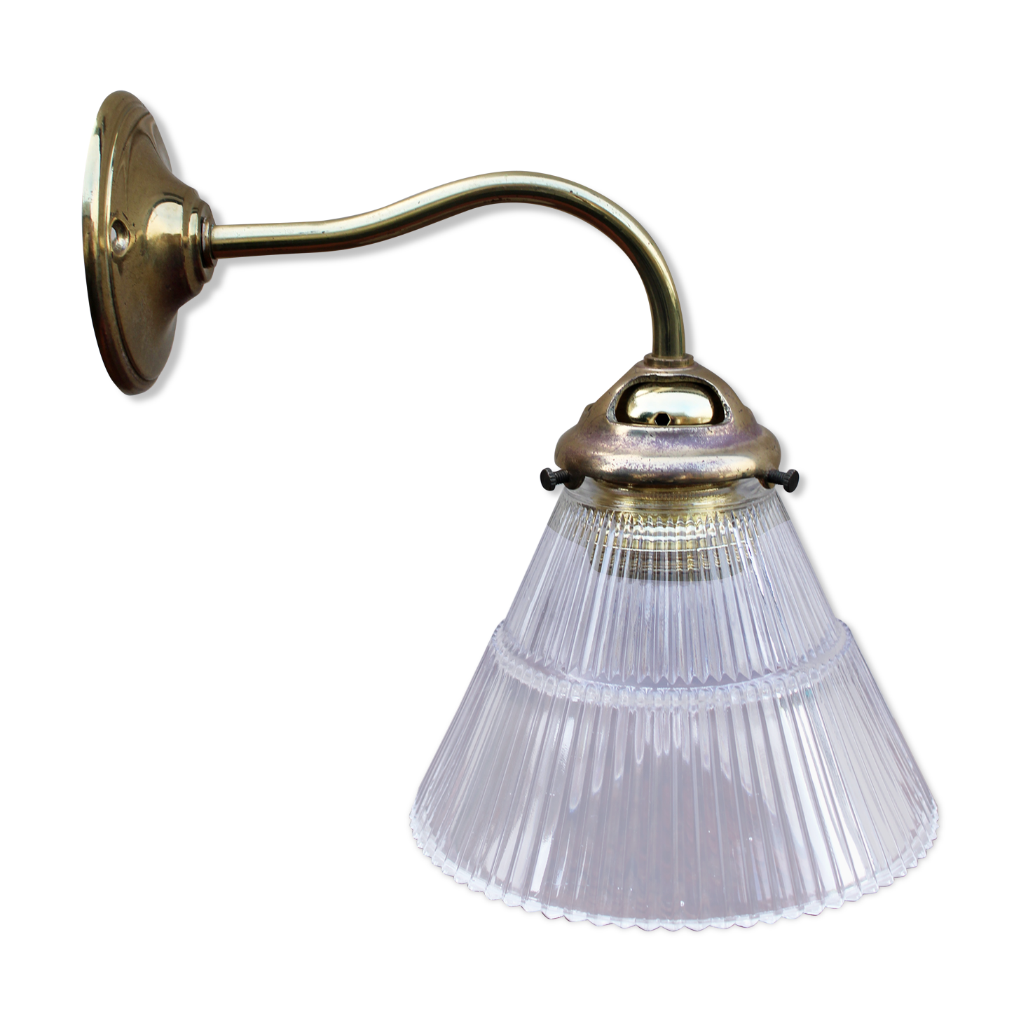 Brass and streaked glass sconce