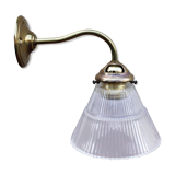 Brass and streaked glass sconce