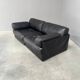 Vintage black leather sofa / daybed, 1970s