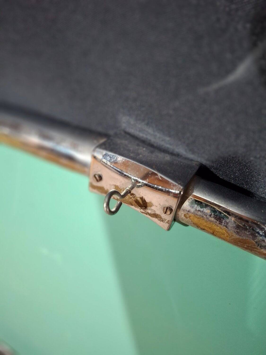 Oval chrome Art Deco mirror