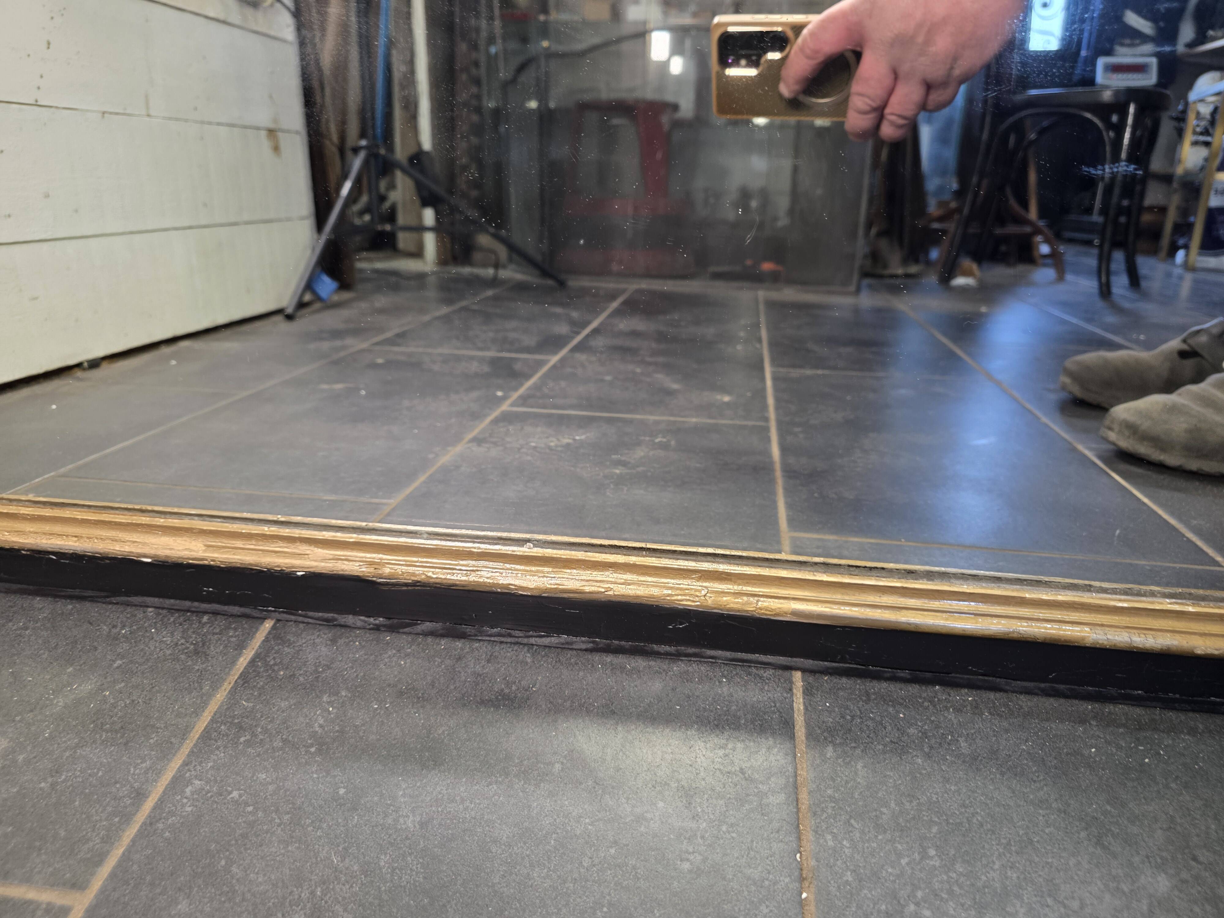 Napoleon III mirror from the 19th century with gold leaf, 190cm H