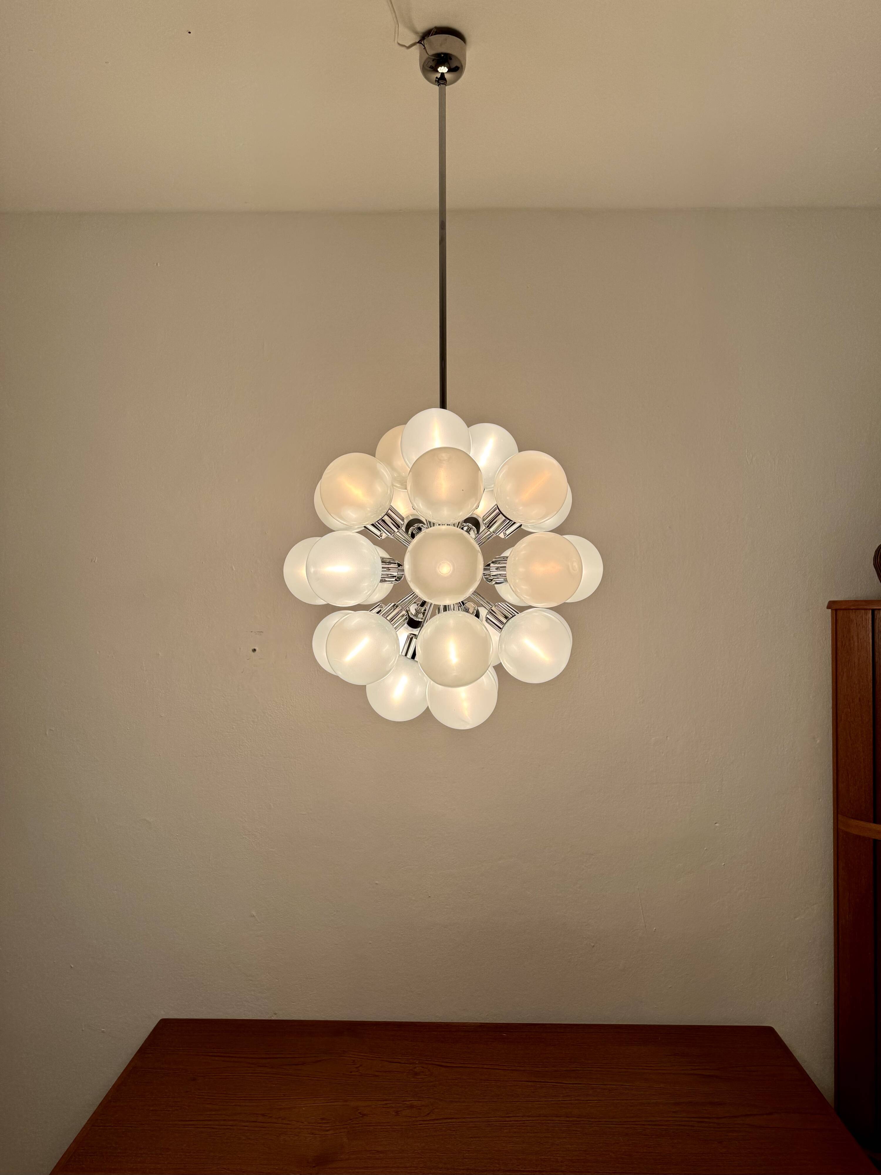 Chromed 1970s Sputnik Chandelier by Motoko Ishii for Staff