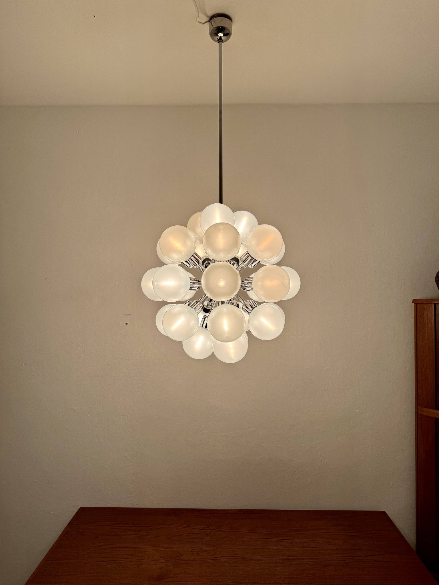 Chromed 1970s Sputnik Chandelier by Motoko Ishii for Staff