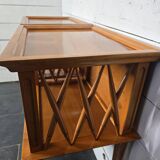 Bedside tables with compass legs in cherry wood