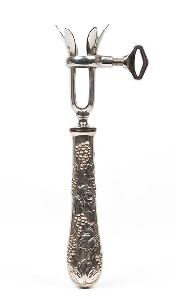 Manche à gigot Christofle métal argenté décor vigne — état neuf