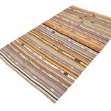 Tapis bohème multicolor en laine, charme artisanal d’Anatolie, 138x226Cm