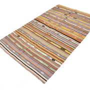 Tapis bohème multicolor en laine, charme artisanal d’Anatolie, 138x226Cm