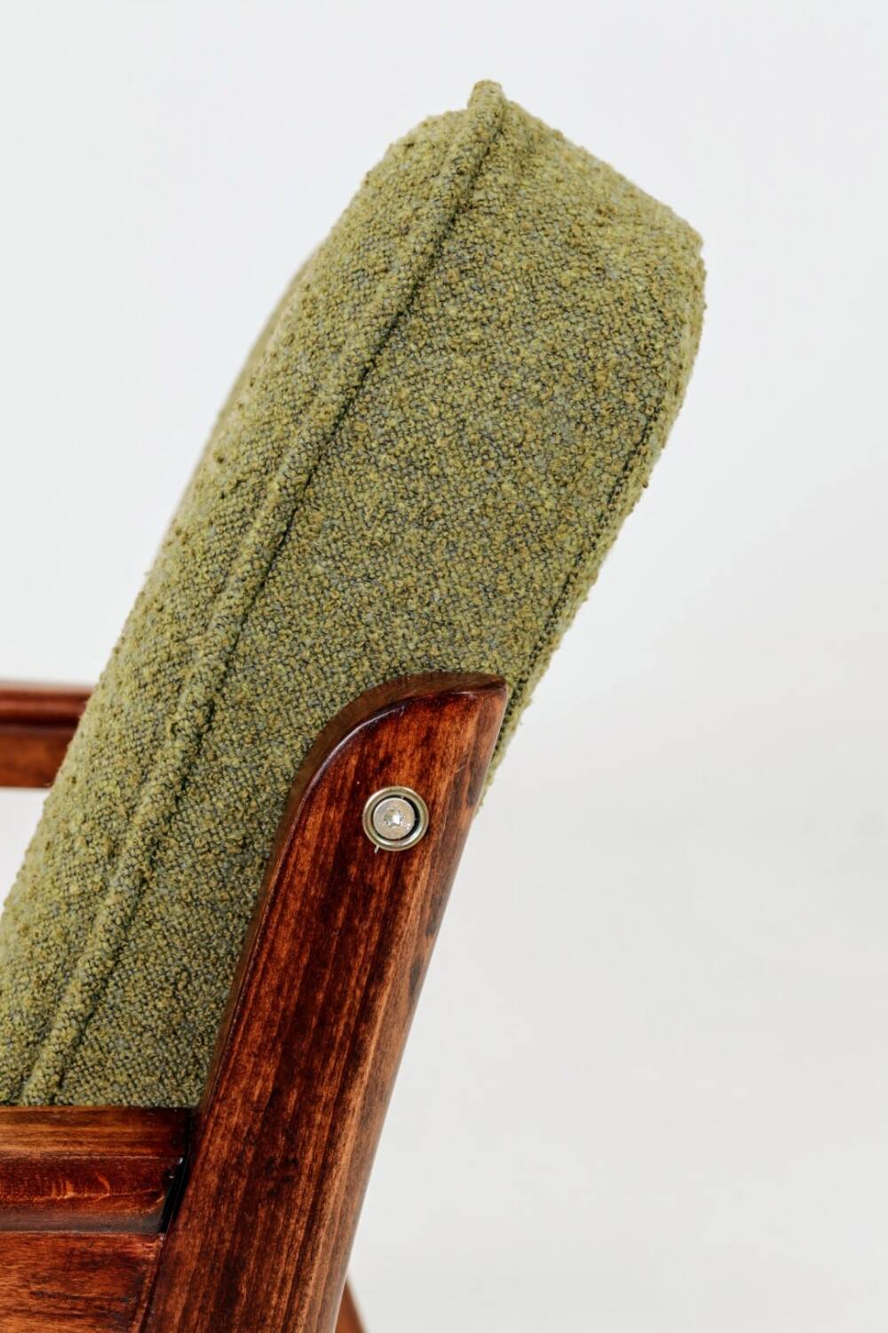 Pair of vintage wild green bouclé armchairs 1970