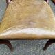 4 Regency chairs in solid wood and brown-beige leather from the 19th century.