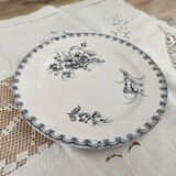 Art Nouveau dessert plate Terre de Fer U&C Sarreguemines model Véga