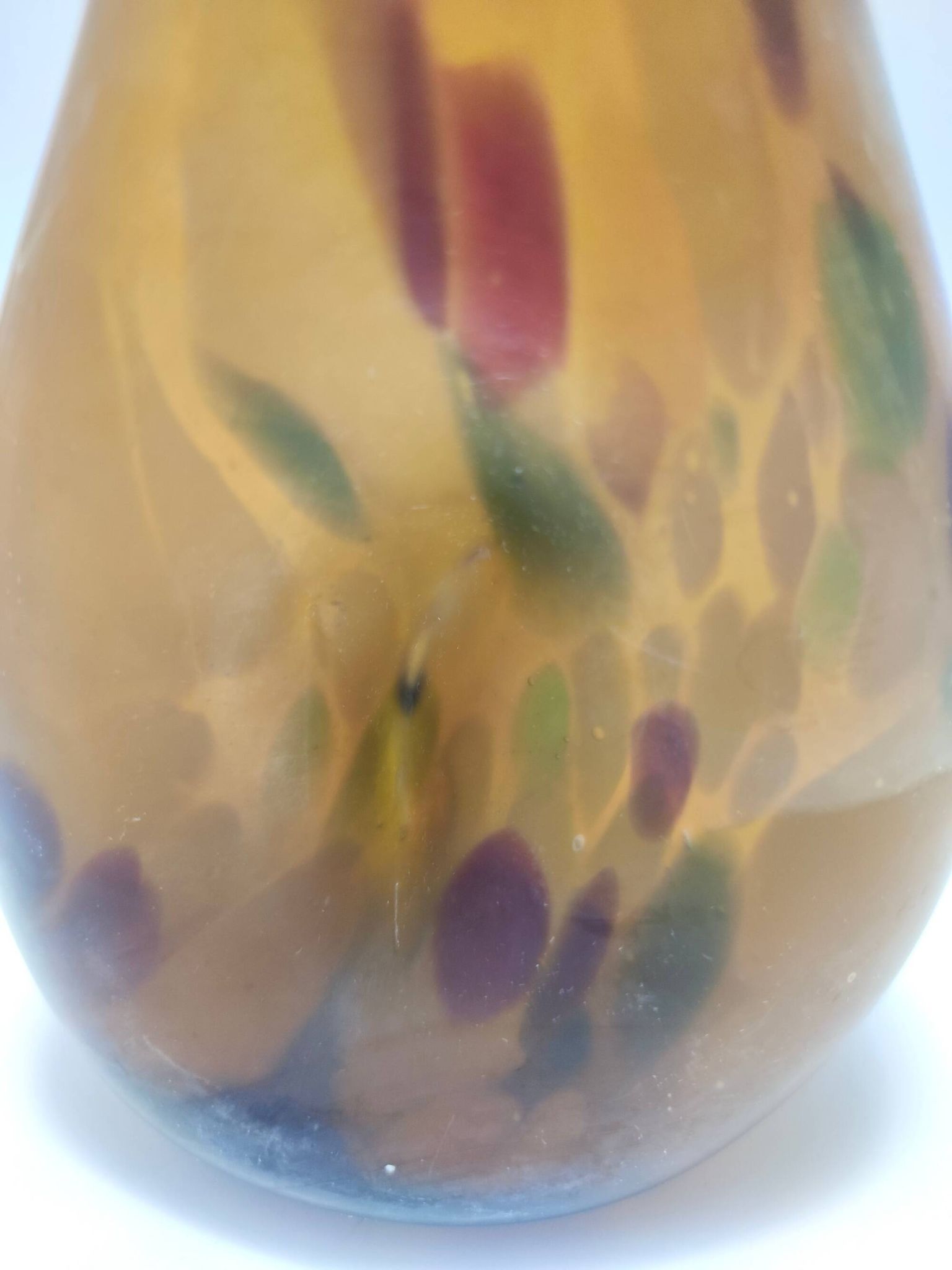 Experimental Amber Murano Glass Vase attr. to Anzolo Fuga, Italy