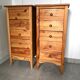 Pair of 5-drawer chests of drawers in pine. 80 years