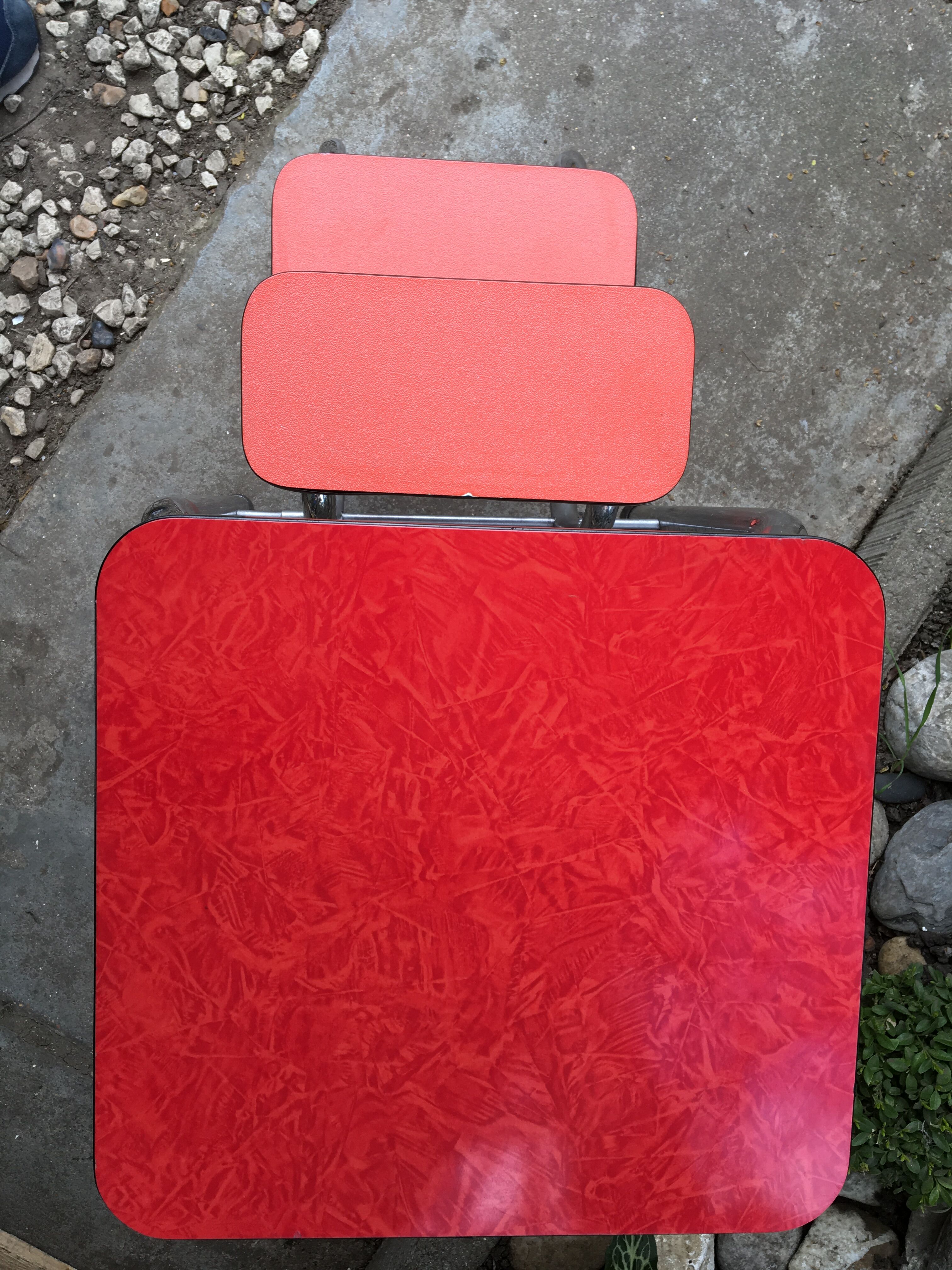 Stool stool red Formica
