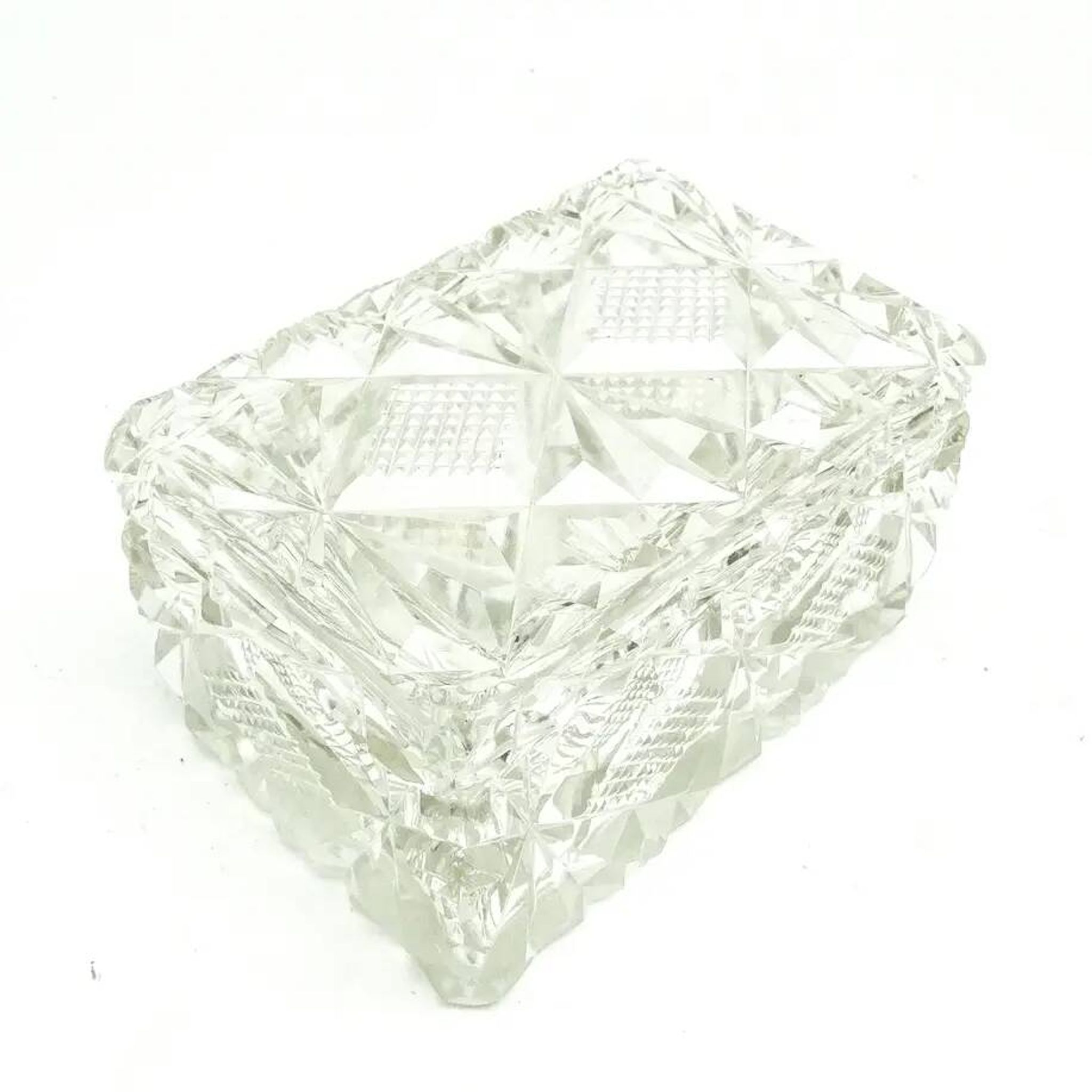 Bonbonnière Art Déco, cristal, Suède, années 1930