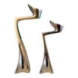 Set of 2 Swann candle holders by Matthew Hilton