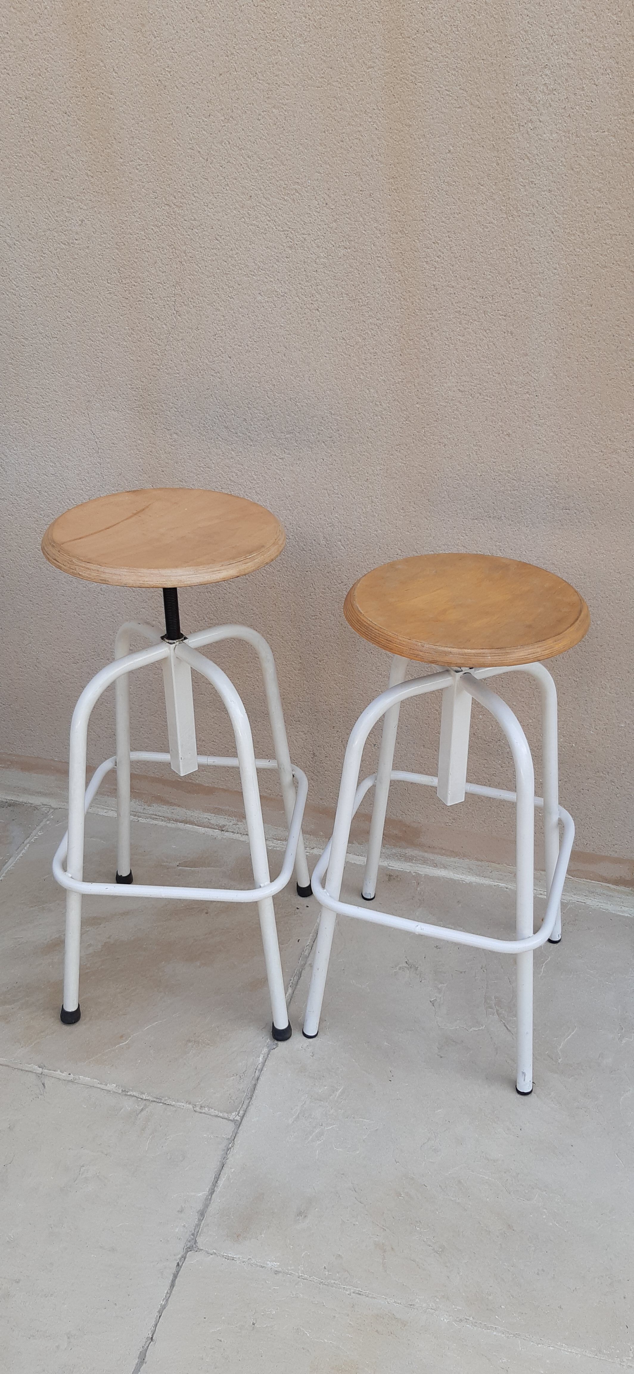 Vintage industrial screw stools
