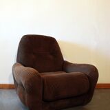 Pair of seventies velvet armchairs