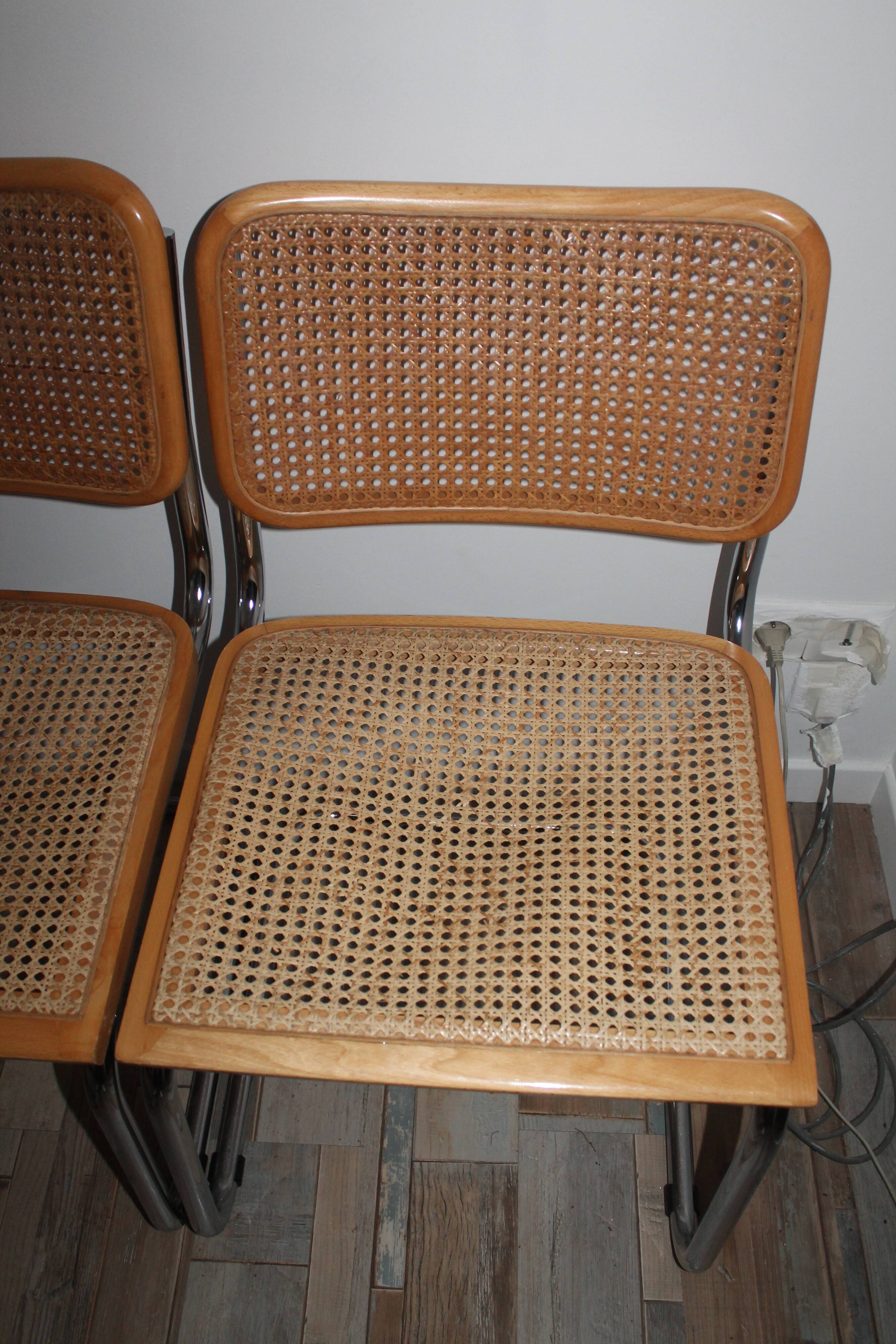 Lot 4 chaises Marcel Breuer Cesca B32