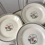 Set of 6 flat plates salins model "april" years 30-40