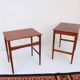 Mid-century side tables and nesting tables, in Wegner Tuck teak, Danish style.