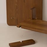 Coffee table in solid elm by Alain Gaubert vintage circa 1980.