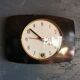 Vintage formica clock rectangular silent wall pendulum "Black transistor flash"