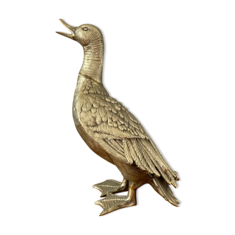 Duck sculpture in gilded bronze